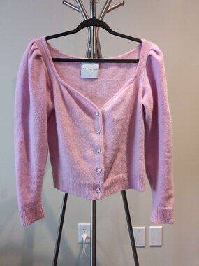Designer Markarian Cashmere Silk Cardigan with Swarovski Crystals